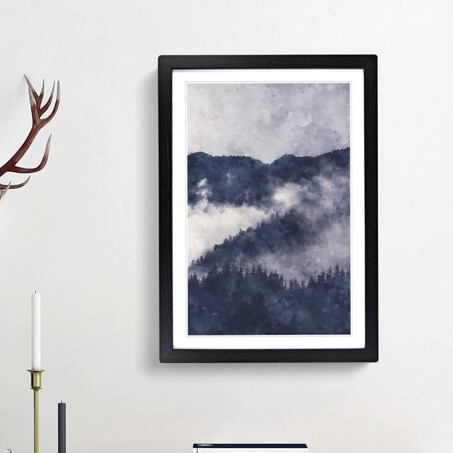 Waxing Moon over the Forest - Picture Frame Painting Print East Urban Home Frame Option: Black Framed, Size: 45cm H x 33cm W x 2cm D on Productcaster.