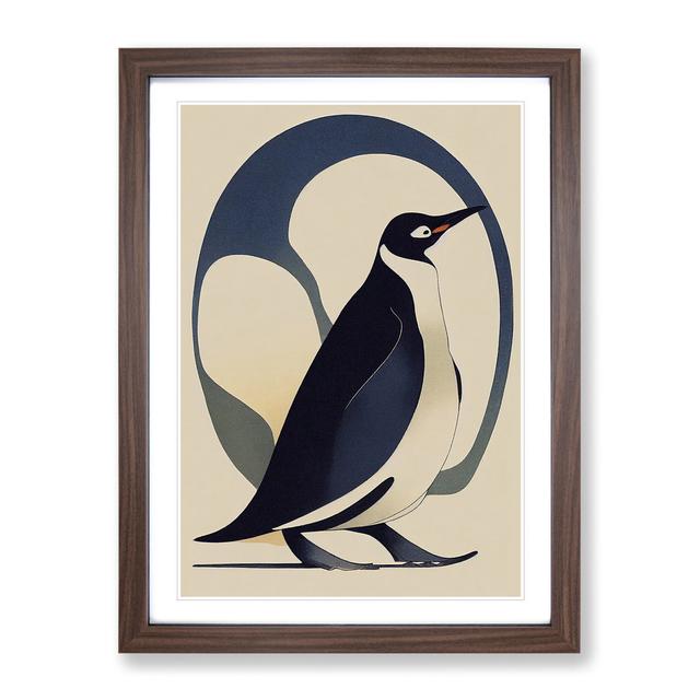 Penguin Art Nouveau House of Hampton Matte Colour: No Matte, Size: 64cm H x 46cm W, Format: Walnut Frame on Productcaster.