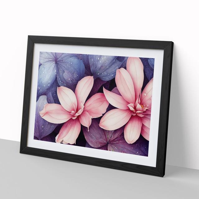 Flashy Watercolour Flowers - Picture Frame Painting Marlow Home Co. Frame Colour: Black Framed, Size: 34cm H x 46cm W x 2cm D on Productcaster.