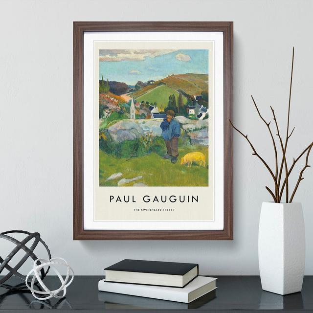 The Swineherd by Paul Gauguin - Picture Frame Painting East Urban Home Frame Option: Walnut Framed, Size: 48cm H x 36cm W x 2cm D on Productcaster.