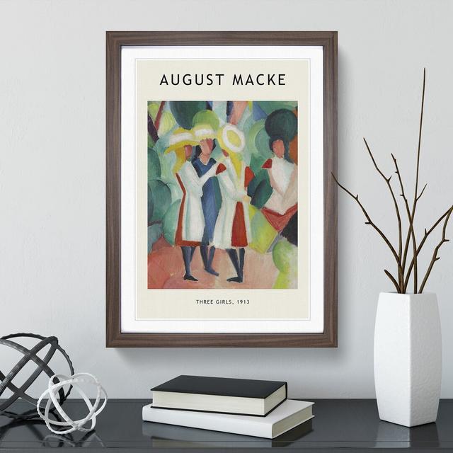 Three Girls by August Macke - Picture Frame Painting East Urban Home Size: 48cm H x 36cm W x 2cm D, Frame Option: Walnut Framed on Productcaster.