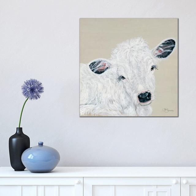 White Calf by Hollihocks Art - Wrapped Canvas Painting Brambly Cottage Size: 45.72cm H x 45.72cm W x 3.81cm D on Productcaster.