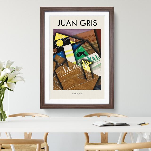 Fantomas by Juan Gris - Single Picture Frame Print East Urban Home Size: 36cm H x 27cm W x 2cm D, Frame Option: Walnut Framed on Productcaster.