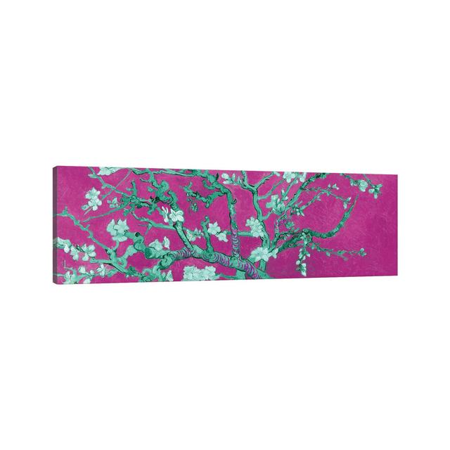 Almond Blossom on Magenta by Vincent Van Gogh - Wrapped Canvas Panoramic Graphic Art Ophelia & Co. Size: 40.64cm H x 121.92cm W x 1.905cm D on Productcaster.