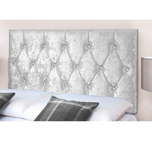 Eudy Upholstered Headboard Rosdorf Park Colour: Silver, Size: Double (4'6) on Productcaster.