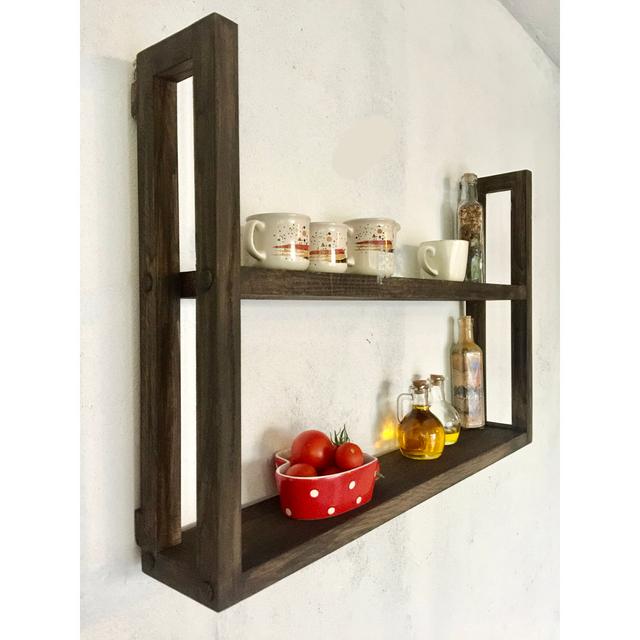 Danae 2 Piece Oak Solid Wood Accent Shelf Union Rustic on Productcaster.