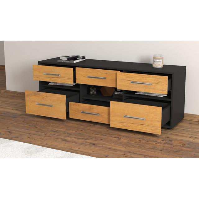 Navaiah TV Stand Ebern Designs Colour: Driftwood/Anthracite on Productcaster.