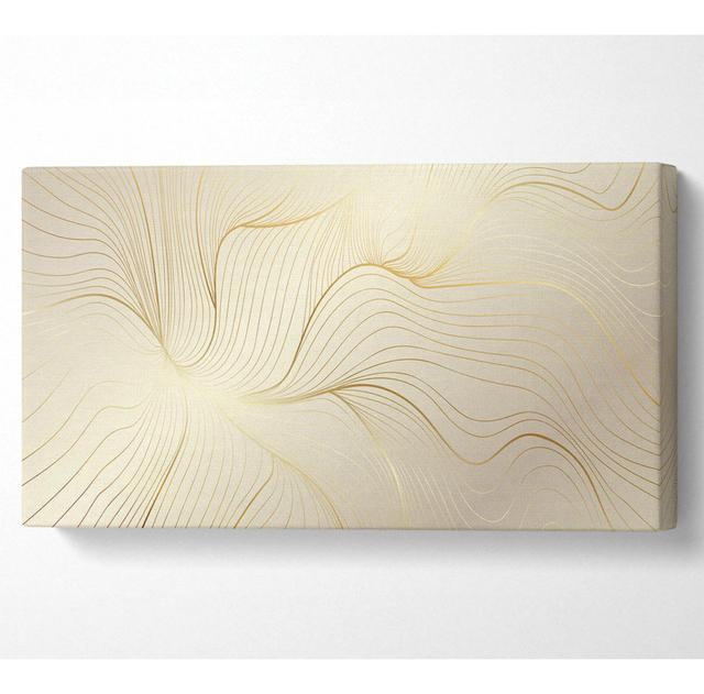 Camery Gold Lines of Power - Wrapped Canvas Art Prints Ivy Bronx Size: 50.8cm H x 101.6cm W x 1cm D on Productcaster.