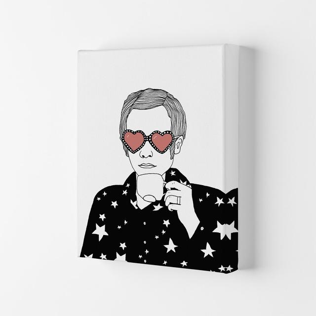 Elton John by Carissa Tanton - Graphic Art Print on Canvas Mercer41 Size: 59.4cm H x 42cm W x 4cm D on Productcaster.