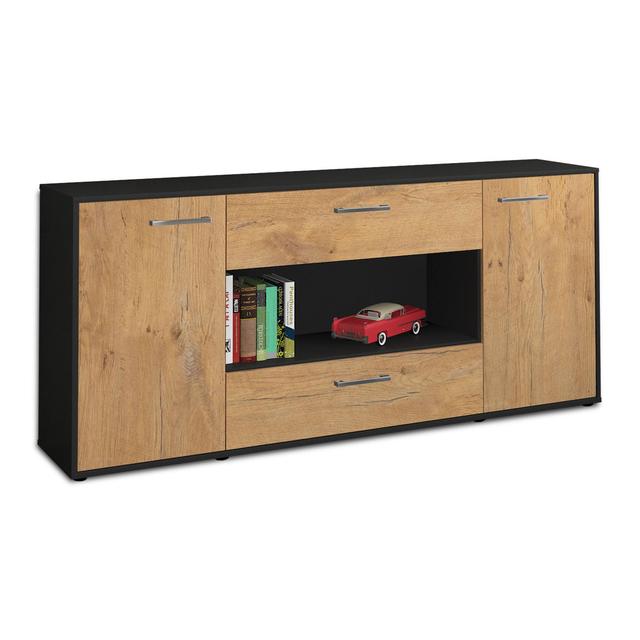 Cathlene 180cm Wide 2 Drawer Sideboard Borough Wharf Colour: Oak/Anthracite on Productcaster.