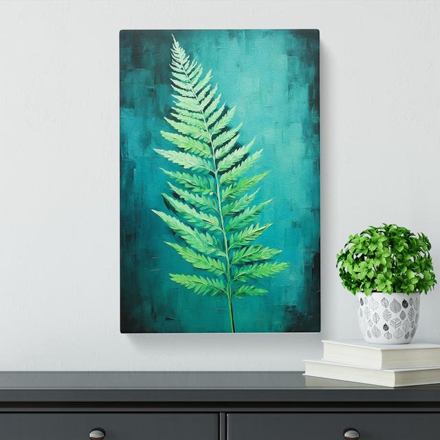 Fern Leaf Modern Art - Print Brambly Cottage Size: 76cm H x 50cm W x 3cm D on Productcaster.