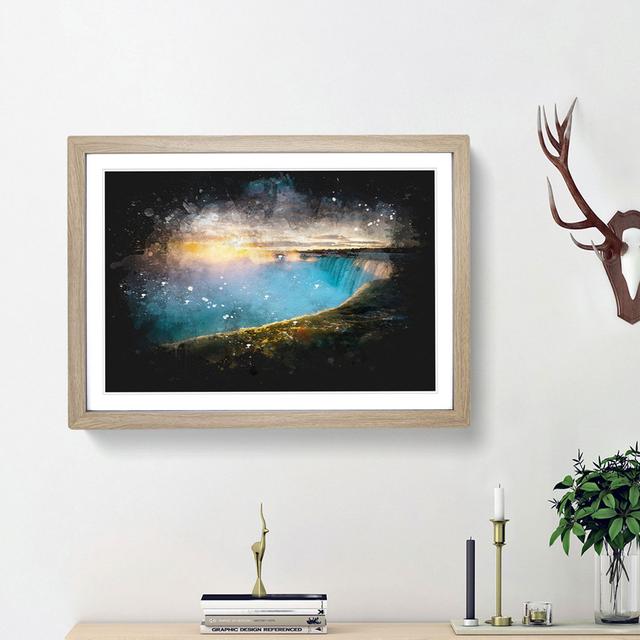 Niagara Falls Sunrise in Canada - Picture Frame Graphic Art Print East Urban Home Frame Option: Oak Framed, Size: 62cm H x 87cm W x 2cm D on Productcaster.