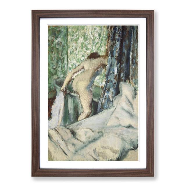 Nude Woman in the Bath by Edgar Degas - Picture Frame Painting on MDF East Urban Home Frame Option: Walnut Framed, Size: 36cm H x 27cm W x 2cm D on Productcaster.