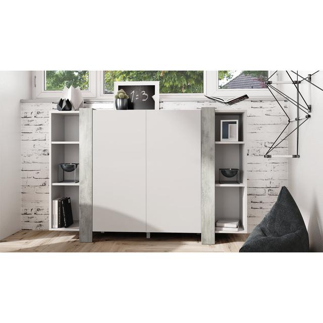 Highboard Lucea Perspections Farbe: Weiß Matt/Beton Oxid Optik on Productcaster.