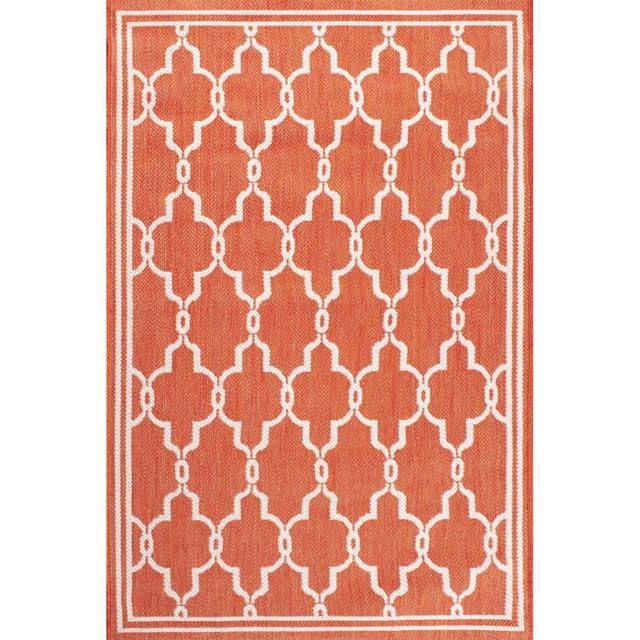 Antwoine Geometric Machine Woven Orange Area Rug Marlow Home Co. Rug Size: Rectangle 80 x 150cm on Productcaster.