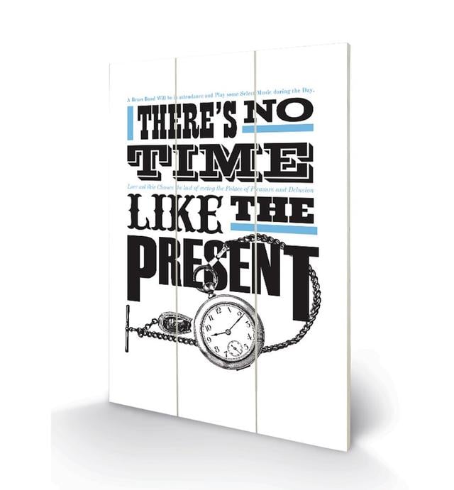 'No Time Like The Present' Typography on Wood Art Group on Productcaster.