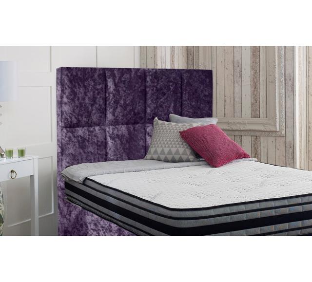 Arguello Upholstered Headboard Rosdorf Park Colour: Lilac, Size: Double (4'6) on Productcaster.