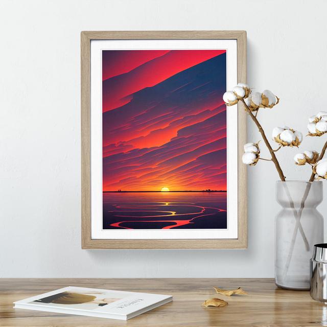 XV1022-581X An Enchanting Sunset - Single Picture Frame Print Marlow Home Co. Frame Colour: Oak, Size: 46cm H x 34cm W x 2cm D on Productcaster.