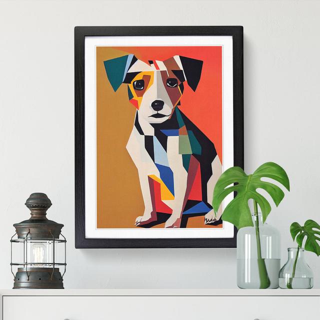 Dasaki Jack Russell Terrier Geometric Vol.2 - Single Picture Frame Print Marlow Home Co. Frame Option: Oak, Size: 46cm H x 34cm W x 2cm D on Productcaster.