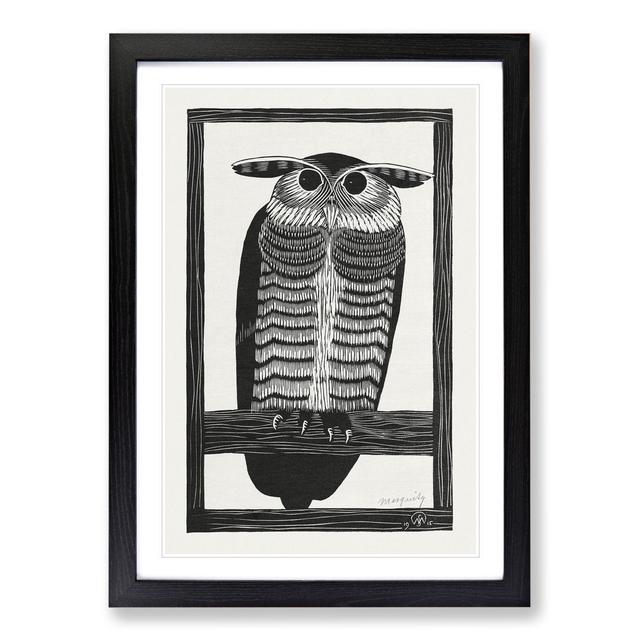 Horned Owl by Samuel De Mesquita - Picture Frame Painting East Urban Home Frame Option: Black Framed, Size: 36cm H x 27cm W x 2cm D on Productcaster.