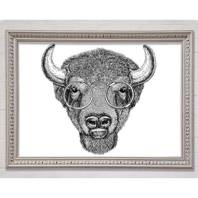 Glasses On A Bison Framed Print Happy Larry Size: 84.1cm H x 118.9cm W on Productcaster.