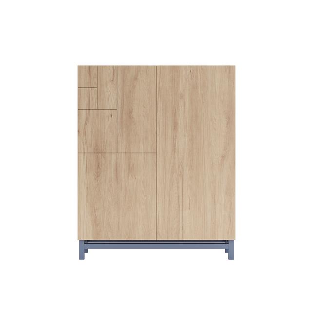 18 Pair Shoe Storage Cabinet Rebrilliant Finish: Light Oak/Blue on Productcaster.