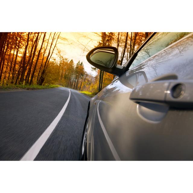 Car Driving Forest Road by Alle12 - No Frame Print on Canvas 17 Stories Size: 51cm H x 76cm W on Productcaster.