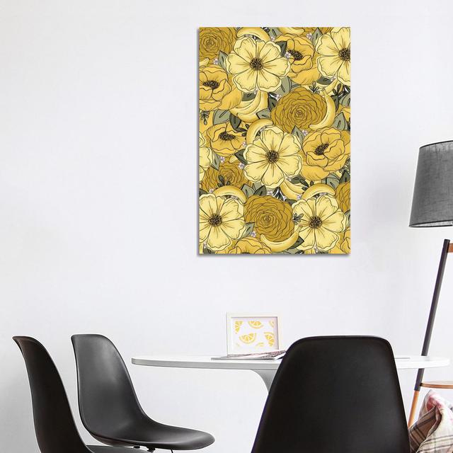 Banana Sketched Florals by Katie Bryant - Wrapped Canvas Graphic Art ClassicLiving Size: 101.6cm H x 66.04cm W x 1.905cm D on Productcaster.