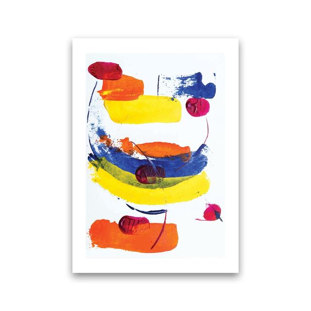 Bright Yellow Blue and Red Paint Strokes by Pixy Paper - Graphic Art Corrigan Studio Format: Unframed, Size: 29.7cm H x 21cm W x 1cm D on Productcaster.