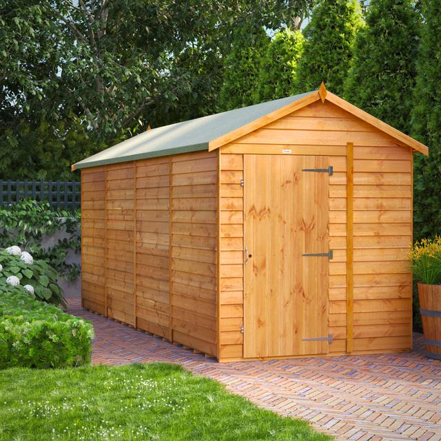 6.3 ft. W x 16.5 ft. D Solid Wood Overlap Apex Garden Shed POWERSHEDS on Productcaster.