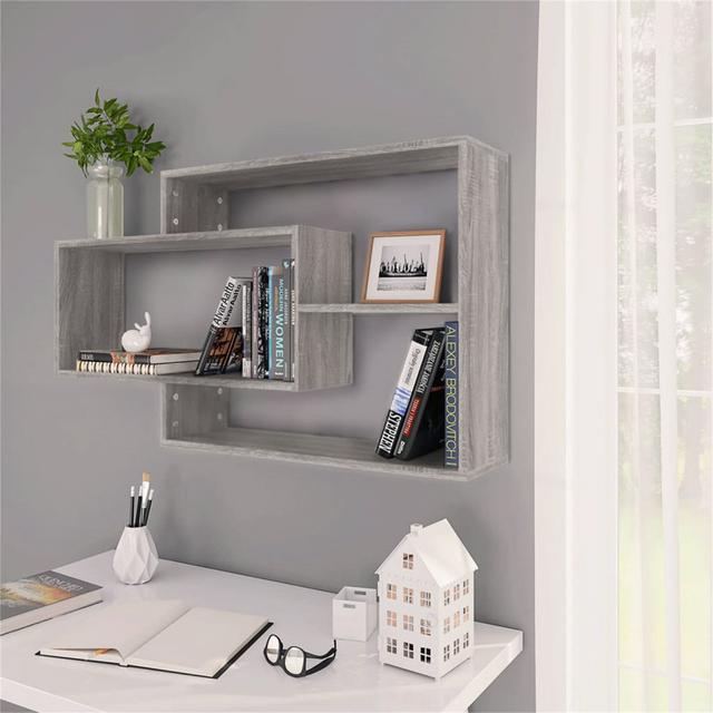 Blunt Wall Shelf Grey Sonoma 104X20x58.5 Cm Engineered Wood Union Rustic Finish: Grey on Productcaster.