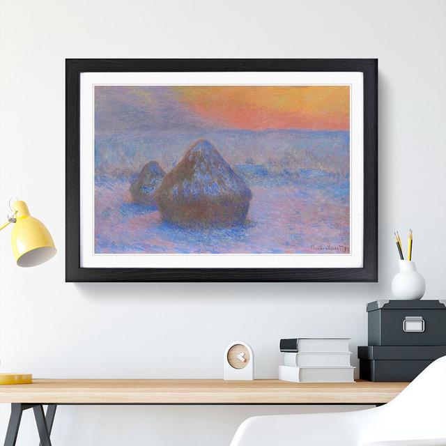 Haystacks Vol.2 by Claude Monet - Picture Frame Painting East Urban Home Frame Option: Black Framed, Size: 48cm H x 65cm W x 2cm D on Productcaster.