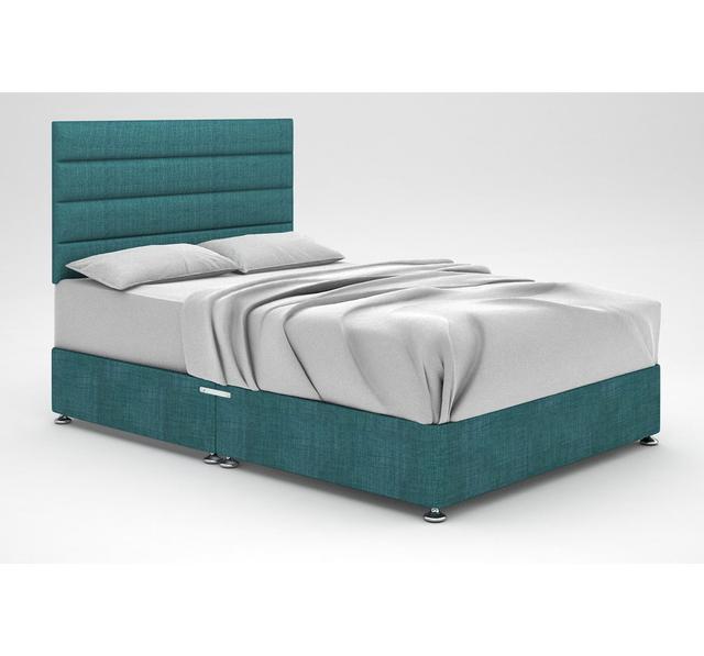 Ikin Divan Bed Base 17 Stories Colour: Teal, Size: King (5'), Storage Type: No Storage on Productcaster.