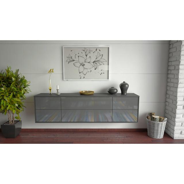 Gove TV Stand for TVs up to 78" Ebern Designs Colour: Black/Grey on Productcaster.