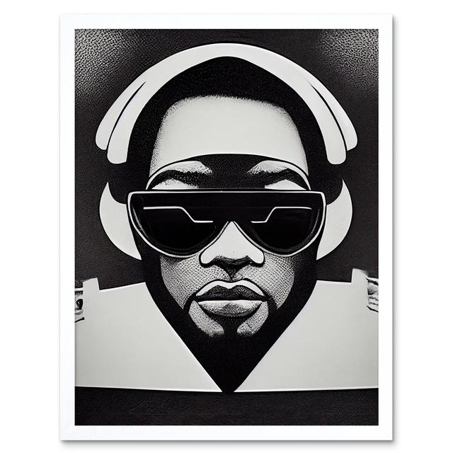 Hip Hop Black Artist Music DJ - Art Prints Wee Blue Coo Size: 43cm H x 33cm W x 2cm D, Format: White Framed Paper on Productcaster.