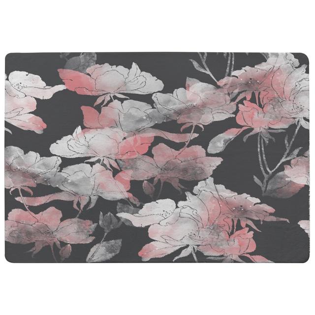 Goddard Imprints Flowers and Leaves of Wild Rose Designer Shaggy Grey/Pink Rug East Urban Home Rug Size: Rectangle 140 x 200cm on Productcaster.