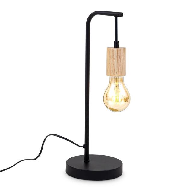 Einars Tischlampe Holz&Metall Schreibtischlampe mit E27-Fassung 17 Stories on Productcaster.