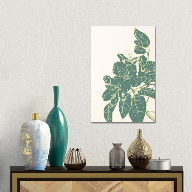 Flower & Leaves (Green) by 5by5collective - Gallery-Wrapped Canvas Giclée on Canvas Lark Manor Size: 45.72cm H x 30.48cm W x 1.91cm D, Format: Canvas on Productcaster.