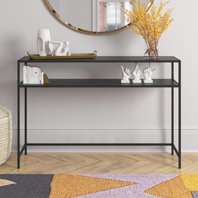 Imel 120cm Console Table Mercury Row Colour: Ash Black on Productcaster.