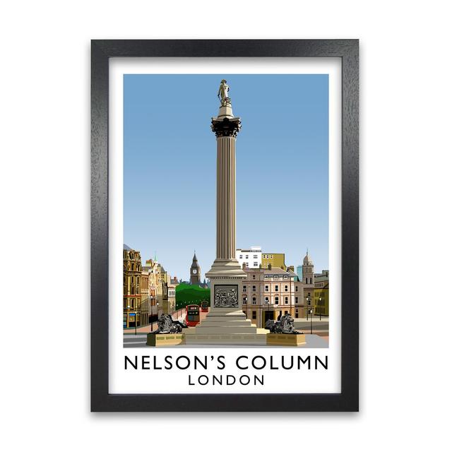 Nelson's Column London by Richard O'Neill - Picture Frame Graphic Art Print on Paper 17 Stories Size: 84.1 cm H x 59.4 cm W x 3 cm D, Format: Black on Productcaster.