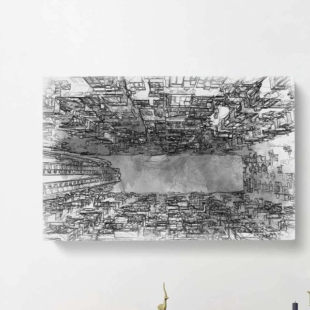 Architecture Sketch Vol.5 In Abstract - Wrapped Canvas Print East Urban Home Size: 50cm H x 76cm W x 3cm D on Productcaster.