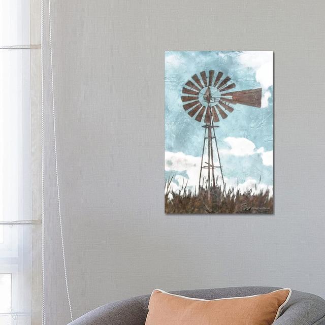 Windmill by Bluebird Barn - Painting Print on Canvas August Grove Format: Wrapped Canvas, Size: 66.04cm H x 45.72cm W x 1.91cm D on Productcaster.