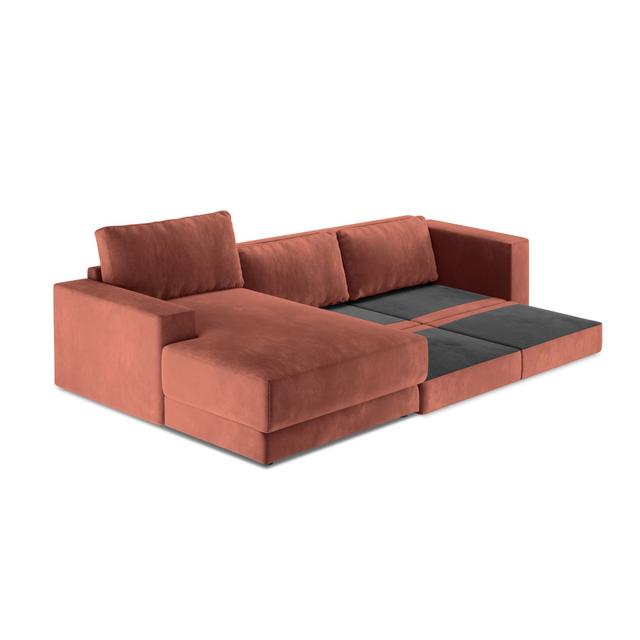 Ecksofa Donatella Micadoni Home Polsterfarbe: Rosa Samt, Ausrichtung: Links ausgerichtet on Productcaster.