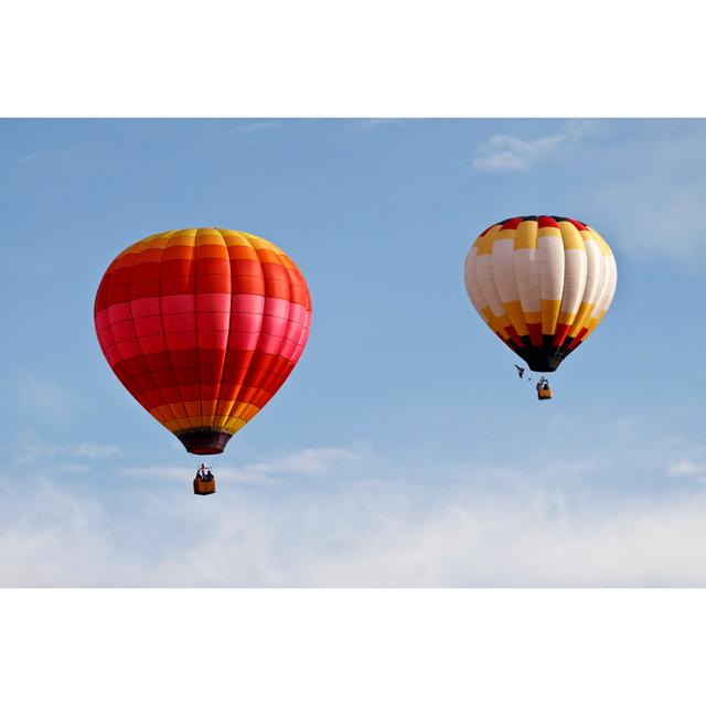 Two Hot Air Balloons In The Air by Baxternator - Wrapped Canvas Art Prints ClassicLiving Size: 51cm H x 76cm W on Productcaster.