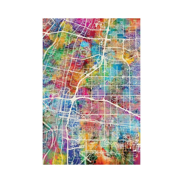 Glasgow Street Map II by Michael Tompsett - Wrapped Canvas Art Prints Borough Wharf Size: 101.6cm H x 66.04cm W x 1.91cm D on Productcaster.