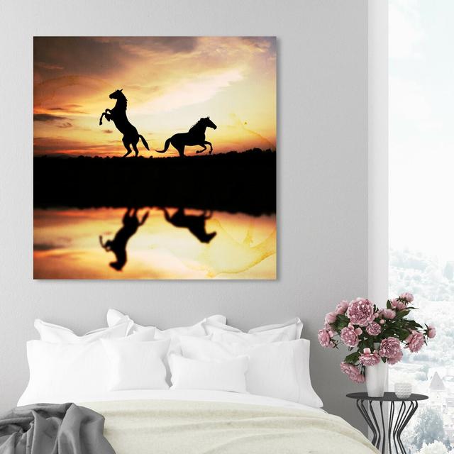 Sunset West by Oliver Gal - No Frame Print on Canvas East Urban Home Size: 109.2 cm H x 109.2 cm W on Productcaster.