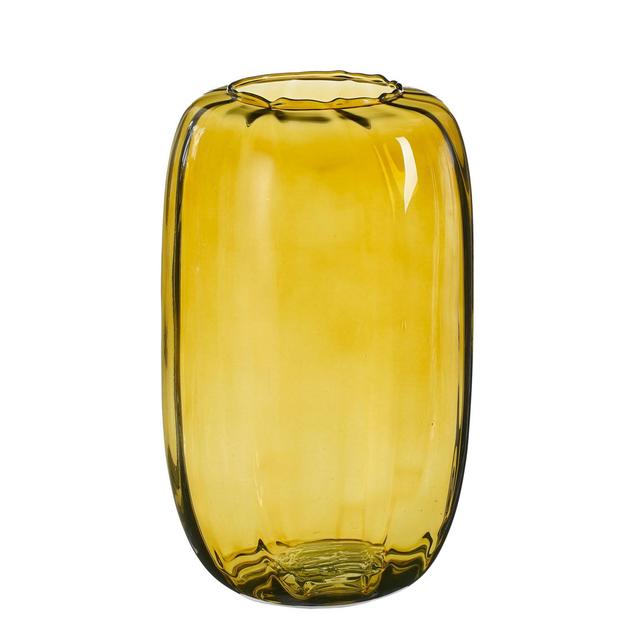 Ophion Glass Table Vase Beachcrest Home Colour: Yellow on Productcaster.