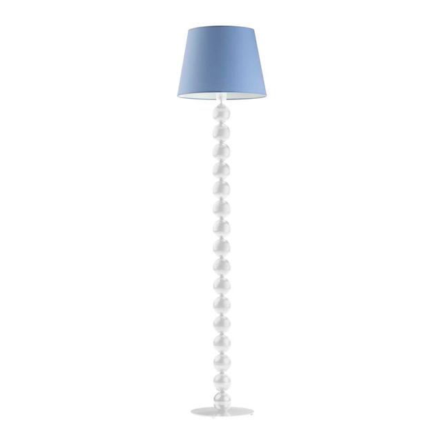 166 cm Stehlampe Ayanami 17 Stories Gestellausführung: Weiß, Schirmfarbe: Blau on Productcaster.