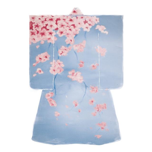 Cherry Blossom Kimono - Wrapped Canvas Painting Print Rosalind Wheeler Size: 122cm H x 81cm W x 3.8cm D on Productcaster.