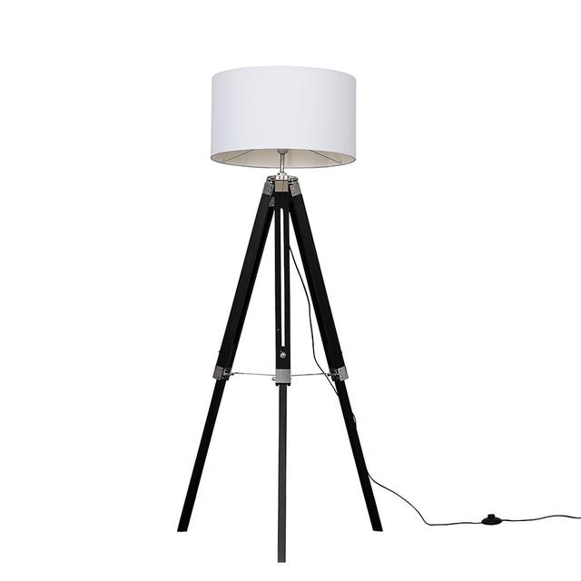 Simmonds 143.5cm Tripod Floor Lamp Latitude Run Shade Colour: White, Bulb Type: No on Productcaster.